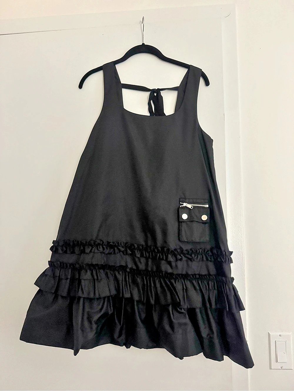 GANNI Black Ruffle Mini Dress Like New